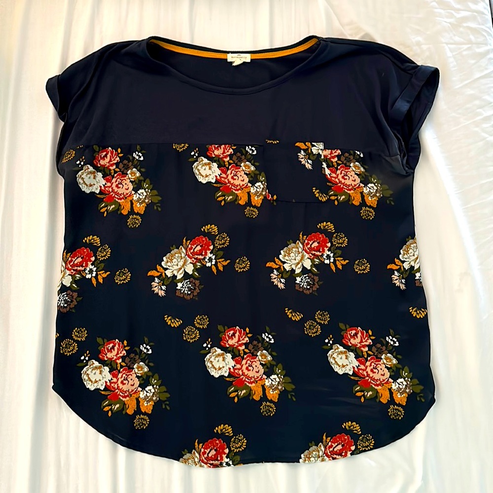Mason & Belle Mixed Material Top
